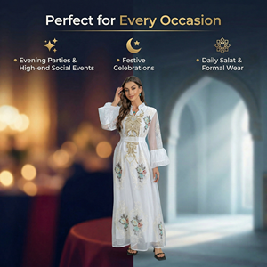 ชุดอาบายะปักลายหรูหราสำหรับผู้หญิง งานแต่งงาน อีด ผู้ผลิตภายใต้แบรนด์ส่วนตัว - Product Image 2