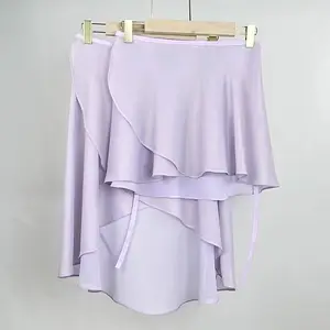 Dance Wear Multi-colorful Hot Sales Short Long Irregular Wrap Chiffon Skirt For Ballet Girls