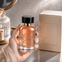 Flacon de parfum personnalisé avec logo, 100 ml, flacon de parfum à vaporiser, cylindrique, recyclable, flacon de parfum de luxe vide avec boîte