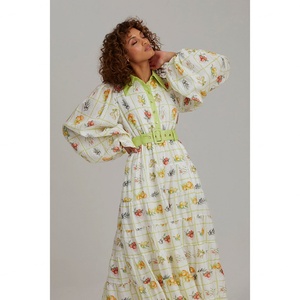 Vestido Largo Vintage de Alta Calidad al por Mayor con Estampado Floral Fresco y Fragmentado - Product Image 1
