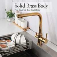 Robinet de cuisine en laiton 2-en-1, mitigeur d'eau chaude et froide à rotation 360° pour évier, plusieurs couleurs, prix d'usine, vente en gros