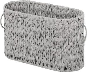 Panier de rangement en rotin synthétique tressé pour papier <span class=keywords><strong>toilette</strong></span> de salle de bain, paniers de rangement pour chambre à coucher avec poignées - Product Image 3