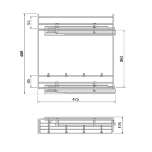 Suprastar 150 Porte-bouteille coulissant avec système de fermeture souple Acier chromé poli pour bocaux et bouteilles de stockage-8977411 EMUCA - Product Image 3