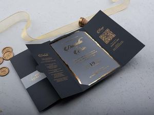 Prix d'usine, invitations de mariage élégantes de style nouveau, design personnalisé, avec enveloppes, carte de vœux personnalisée - Product Image 4