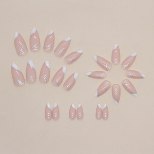 Pure Desire Glitter <span class=keywords><strong>Diagonal</strong></span> Edge French Press-On Uñ<span class=keywords><strong>as</strong></span> en forma de almendra Sweet Girl Uñ<span class=keywords><strong>as</strong></span> suaves Venta al por mayor Uñ<span class=keywords><strong>as</strong></span> francesas - Product Image 4
