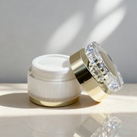 Flacons pompe airless et pots cosmétiques vides en acrylique doré de 15 ml à 120 ml et de 10 g à 50 g pour shampoing, soins de la peau, sérum et masque facial
