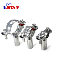 Pince de support de tube de tuyau en acier inoxydable réglable métrique argent ISO certifié CE raccords de fixation pour tuyau d'eau