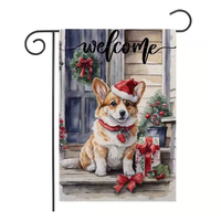 Drapeau de jardin double face personnalisé en gros pour les vacances PET pelouse cour extérieur sublimation broderie numérique drapeaux personnalisés
