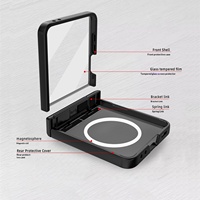Étui pour Samsung Galaxy Z Flip 6/7 [Recharge Magnétique] avec Protection Complète de la Charnière, Béquille à Persiennes et Protection d'Écran