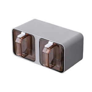 Kitchen Accessories 2/3 /4 Pack <strong>Plastic</strong> Spice Jar Sugar Bowl Salt Cellar Container Dustproof Wall-Mounted Seasoning Jar - Product Image 5