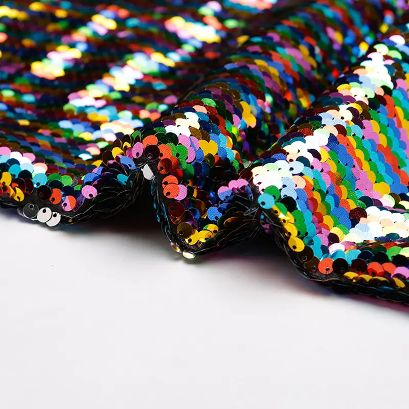 Tissu à paillettes de base de velours personnalisé coloré 100% robe de soirée en polyester tissu à paillettes de velours de couleur bleue douce