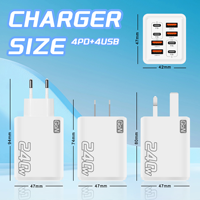 Chargeur multi-ports GaN à charge rapide USB PD 240W, 4 ports USB, 4 ports Type-C, adaptateur de charge rapide pour iPhone Samsung