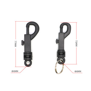 Snap <b>Hook</b> Plastic Black 77mm 71mm Bag Hanging Keyring Attachment - Product Image 3