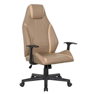 Silla de Oficina Ergonómica de Cuero Sintético, Silla de Escritorio para Computadora con Altura de Asiento Ajustable para Trabajo Profesional de Oficina - Product Image 1