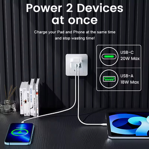 Tkt 20W cổng kép gan sạc khối siêu tốc độ OTP/OVP sạc điện thoại <span class=keywords><strong>USB</strong></span>-A Type-C cổng tương thích cho iPhone <span class=keywords><strong>Android</strong></span> thiết bị - Product Image 2