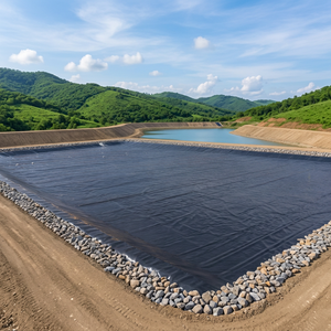 แผ่นเมมเบรนกันน้ำ HDPE ขนาด 1.50 มม. มาตรฐาน ASTM GRI GM13 สำหรับงานโครงการเก็บน้ำ ผลิตจากโพลีเอทิลีนความหนาแน่นสูง - Product Image 1