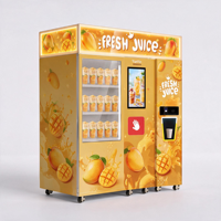 Distributeur automatique de smoothies froids et congelés, capacité 48 voies, construction en acier thermolaqué pour parcs d'attractions