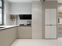 Îlot de cuisine moderne |   Cuisine modulaire personnalisée en verre pour projets de villas et d'appartements |   Conception personnalisée écologique pour toute la maison