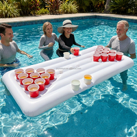 Joyee Aufblasbarer Beer Pong Tisch Schwimmend mit 24 Becherhaltern für Pool-Partys