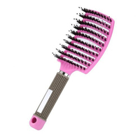 Top Magic Brosse À Cheveux Extension De Cheveux Couleur Rose Enchevêtrement Personnalisé Doux Mat Finition Démêlant Brosse À Cheveux Logo Personnalisé