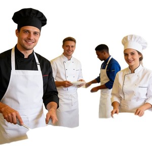 Custom Chef Uniforms Cotton Woven Long Sleeve Coat For Restaurants And Teahouses Work Wear - Product Image 5