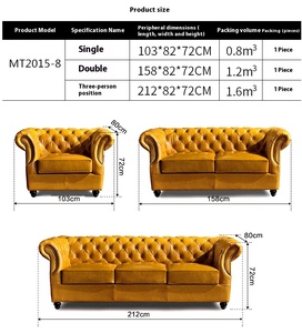 Mỹ cổ điển hiện đại Ba chỗ ngồi sofa da đặt da bò sáp dầu thẳng khóa khách sạn biệt thự nhà máy rượu thanh đầu lớp xì gà - Product Image 6