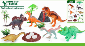 Juego de 16 figuras de dinosaurios de plástico con forma de huevo, juguetes de moda 2026 con figura de dinosaurio, árbol, volcán y roca - Product Image 3