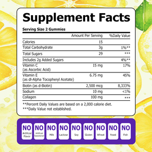 Gummies pour Cheveux, Peau et Ongles en Gros de l'Usine avec Vitamines C, E, Biotine et Collagène pour Favoriser et Renforcer les Ongles - Product Image 3