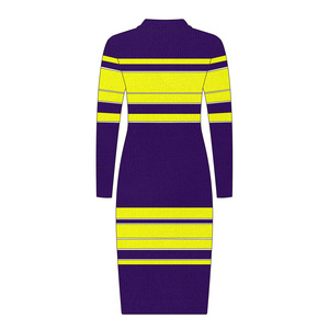 2025 all'ingrosso nuovo maglione a maniche lunghe da <span class=keywords><strong>donna</strong></span> a maglia abito interno <span class=keywords><strong>aderente</strong></span> in maglia gonna di lana - Product Image 2