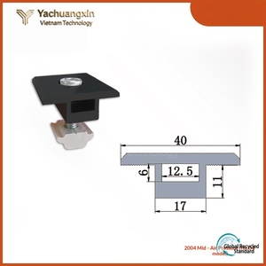 Gancho Deslizante de Aluminio Negro en Forma de T con Ranuras Ajustables y Perilla Redonda - Product Image 3