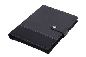 Carnet de notes A5 de luxe en cuir rigide assorti avec batterie externe et impression de logo personnalisée – Idéal pour les cadeaux promotionnels actuels - Product Image 2