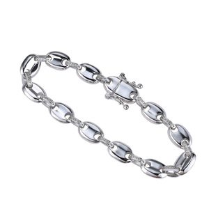 9Mm Wide <b>Copper</b> <b>Bracelet</b>, Hip-hop <b>Copper</b> Pig Nose <b>Bracelet</b> Full of Zirconium Coffee Beans Tanjing Fashion Lijing Necklace - Product Image 3