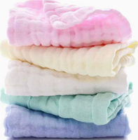 Almohada para Bebé Recién Nacido de Muselina Ecológica Tejida de 6 Capas, Tipo Seersucker, Estilo Caramelo, Toalla de Algodón Puro
