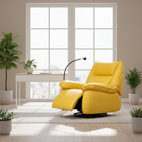 Fauteuil inclinable manuel en cuir à gravité zéro, pivotant et moderne, pour hôtel, villa, salon - Fabrication OEM