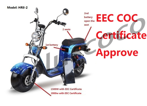 Scooter Eléctrico <span class=keywords><strong>Citycoco</strong></span> de 1500W con Certificación EEC y COC, Multicolor, con Asiento Grande Integrado, Venta Directa de Fábrica China - Product Image 4