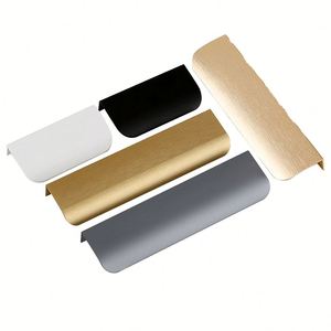 Manija de perfil de aluminio negro para muebles para armario, cajones, tocadores, cocina, dormitorio, sala de estar, apartamento de Hospital - Product Image 3