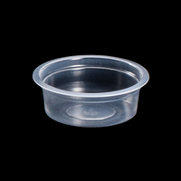 Gobelets transparents jetables à fond plat en PP de diamètre 62mm pour pouding, sauce pimentée, emballage, bols, récipients avec couvercles personnalisés