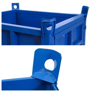 Usine de logistique de vente en gros mondiale cages de stockage pliantes personnalisées boîte-palette pliable en métal conteneur en treillis métallique durable