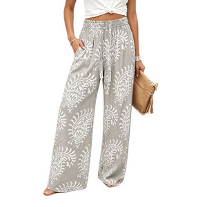 <span class=keywords><strong>Pantaloni</strong></span> <span class=keywords><strong>Palazzo</strong></span> da Donna <span class=keywords><strong>a</strong></span> Vita Alta Elasticizzati, Casual, <span class=keywords><strong>a</strong></span> Gamba Larga, <span class=keywords><strong>Lunghi</strong></span>, con Tasche, Stampa Floreale, <span class=keywords><strong>Pantaloni</strong></span> da Viaggio Nuovi - Product Image 1