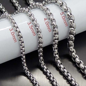 <strong>Black</strong> Necklace Jewelry Accessories Gold Pla Hip Hop Titanium <strong>Chain</strong> Stainless Steel for Women Men 2mm 3mm 5mm 7mm Punk Box <strong>Chain</strong> - Product Image 4