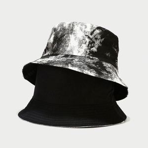 New Tie-Dyed Double-Sided Fisherman Fashion Wide-Brimmed Sunscreen Visor Couples Travel Basin <b>Hat</b> <b>Reversible</b> <b>Bucket</b> Cap - Product Image 4