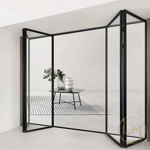 Portes pliantes horizontales sans cadre en verre pour cuisine et salle de bain de villa moderne, résistantes au vent, finies - Product Image 2