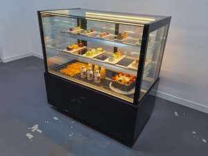 Vitrine à gâteaux en verre incurvé Transparent réfrigérateur boulangerie pâtisserie présentoir à gâteaux debout réfrigérateur - Product Image 5