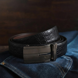 <b>Men</b> Solid Cow Hide Leather <b>Belt</b> Copper Pin Buckle High Strength Breathable Business Casual Formal Waistband - Product Image 1
