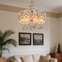 Lustre en cristal transparent de style européen, luminaire suspendu en verre pour hall de villa, éclairage intérieur de maison