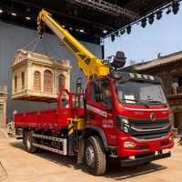 Grue manipulateur télescopique à bras droit hydraulique de 8 à 14 tonnes installée sur des camions avec CE