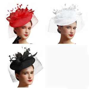 Offre Spéciale Sinamay mariée bandeau parfait gaze mariage chapeau avec voile Unique fête chapeau mode église chapeaux Fascinators pour les femmes - Product Image 6