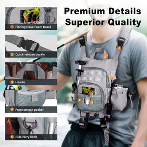 Lightweight Fly Fishing <b>Chest</b> Pack Waterproof Quick Access Professional Gear <b>Storage</b> Bag - Product Image 4