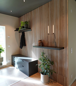 Panneaux acoustiques insonorisants en placage de bois, MDF haute densité, lattes en fibre de polyester, design 3D pour appartement, conception graphique - Product Image 6