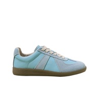 Baskets rétro allemandes en cuir véritable et daim patchwork, confortables, semelle en caoutchouc antidérapante, chaussures de marche décontractées, OEM ODM personnalisées